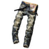 Retro Personality Straight Pants Mid Waist Men's Ripped Jeans